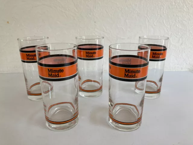 👿 Lot de 5 Grand Verres à Jus D'orange Minute Maid Hauteur 13,5 Cm 3