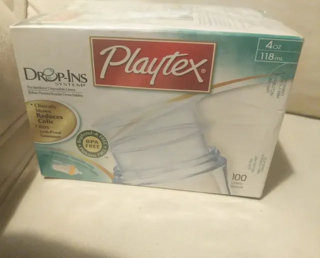 PLAYTEX Baby Nurser Drop-ins Bottle Liners 4 oz 100ct Pre-sterilized Disposable