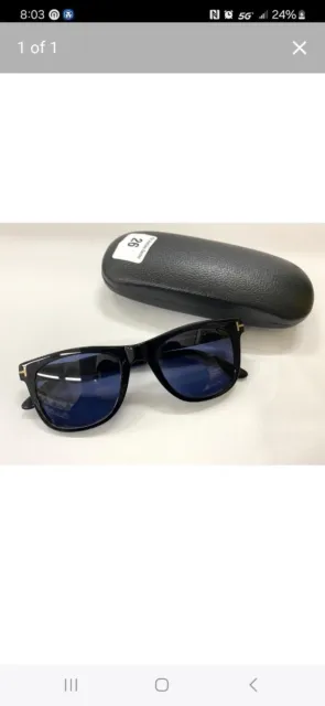 New TOM FORD TF336 01V Leo 52mm Square Black Sunglasses Italy Unisex