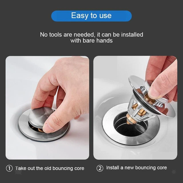 De Rebond En Acier inoxydable Core Push Type Cuisine Bassin -up Drain Filtre
