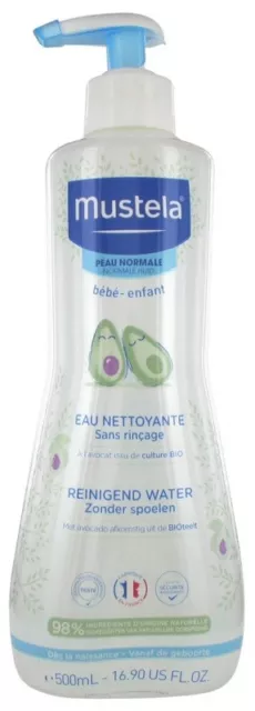 Mustela No-Rinse Cleansing Water with Avocado 500ml (Suitable From Birth)