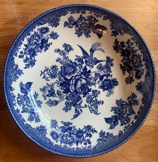 Royal Stafford Asiatic Pheasant Blue and White 8 3/4" Pasta / Serving Bowl