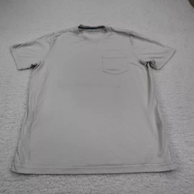 Free Fly T-Shirt Mens Medium Bamboo Performance Stretch Gray Athleisure Adult