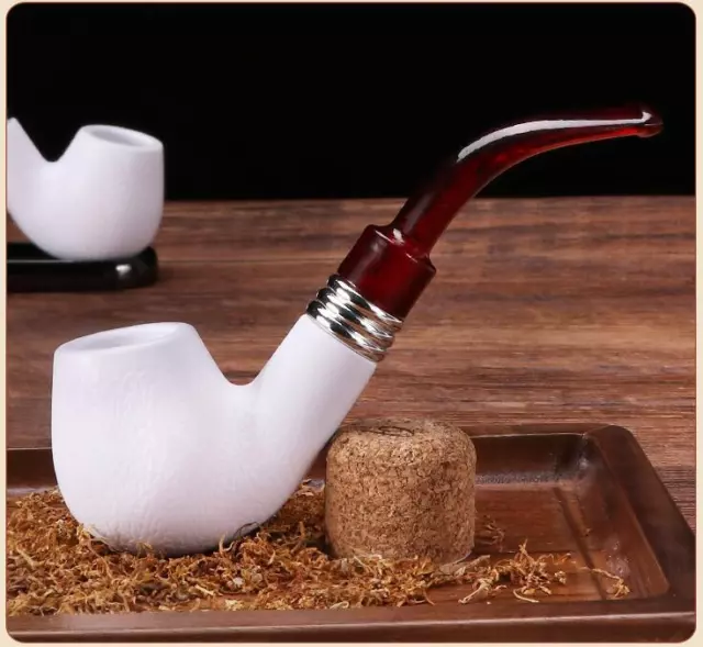 New Meerschaum Enchase Smoking Pipe Tobacco Cigarettes Cigar Pipes Gift Durable