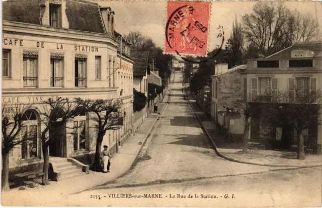CPA AK Villiers s Marne La Rue de la Station FRANCE (1282932)