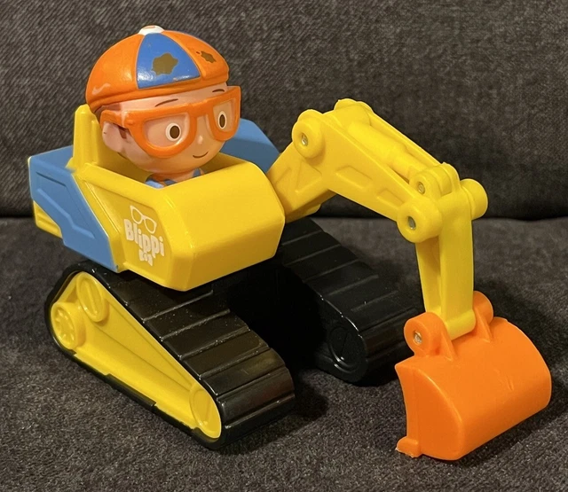 BLIPPI TOY EXCAVATOR Mini Bucket Construction Vehicle 4" EUC Works
