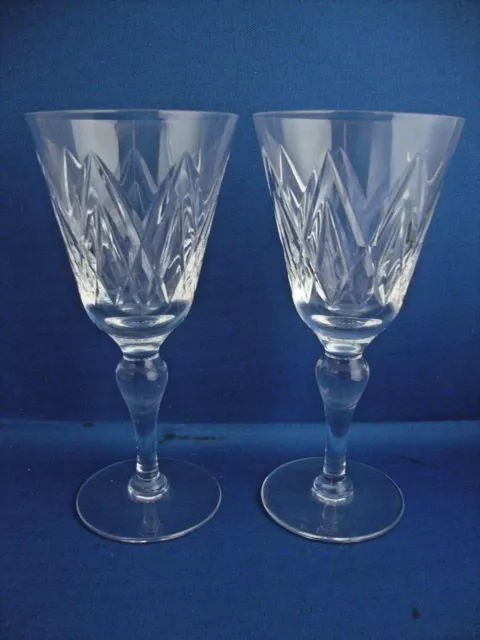 2 X Stuart Crystal York Cut Pattern Large Wine Glasses Goblets Signed 44 95 Picclick Uk