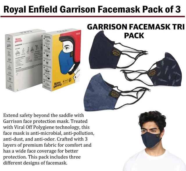 Royal Enfield Garrison "Face Mask" Tri Confezione Da 3