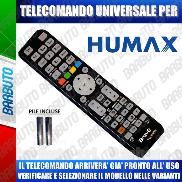 TELECOMANDO UNIVERSALE PER Decoder Humax Clicca Il Tuo Modello,Pronto ...