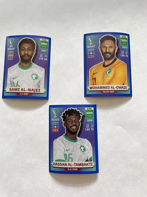 PANINI FIFA WORLD Cup Qatar 2022 BLUE Border Parallel Stickers 3 KSA £7 ...