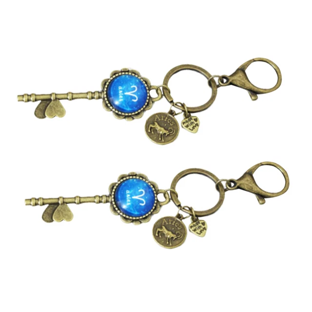 2 Pcs Hanging Keychains Pendant Keychain Keys Pendants Metal Button 5
