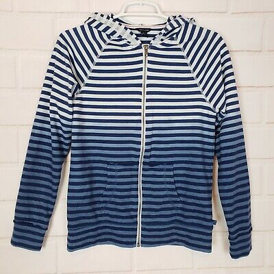 Tommy Hilfiger Girls Long Sleeve Blue Striped Full Zip Hoodie Jacket Size 16 XL