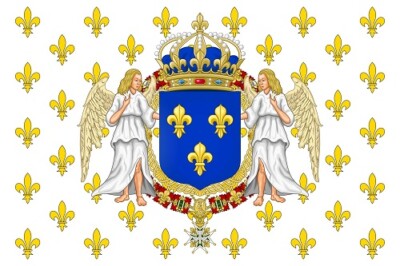 DRAPEAU ROYAUME DE FRANCE 90 x 150 LYS DRAPEAU 3 FLEUR DE LYS BLANC ET OR 150x90cm 