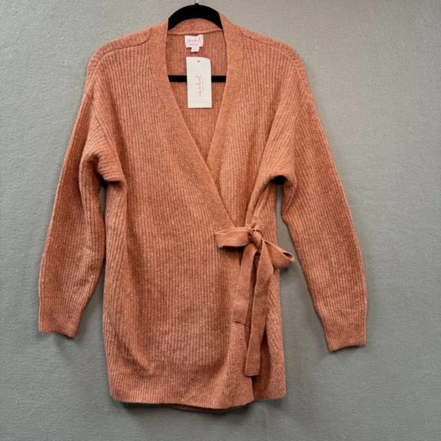 Isabel Maternity Sweater Wrap Cardigan Womens Medium Knit Orange M 2