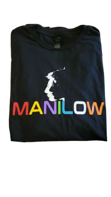 Barry Manilow Hits Tour 2022 Official Mens/Unisex XL Black T-Shirt Rainbow Pride