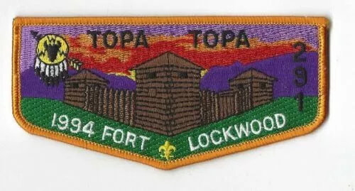 Boy Scout OA 291 Topa Topa Lodge 1994 Fort Lockwood Yellow Border Flap