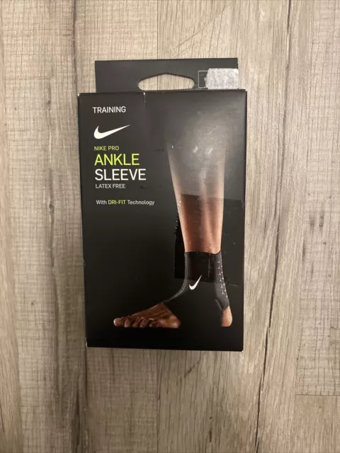 New Black Nike Pro Dri-Fit Compression Support Ankle Sleeve Strap 3.0 Size XL