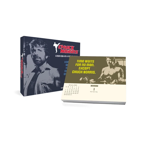 TRENDS INTERNATIONAL 2024 Chuck Norris DayataTime Box Calendar w 16