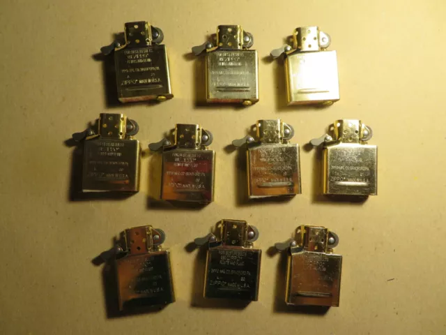 Zippo Lighter  New  Bulk Lot Of 10 Pieces  Brass / Gold Finish  Inserts Only