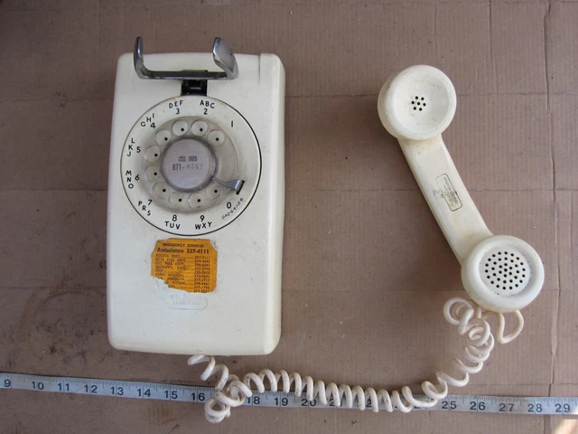 Bell System Western Electric Wall Mounted Rotary Dial Telephone, Used