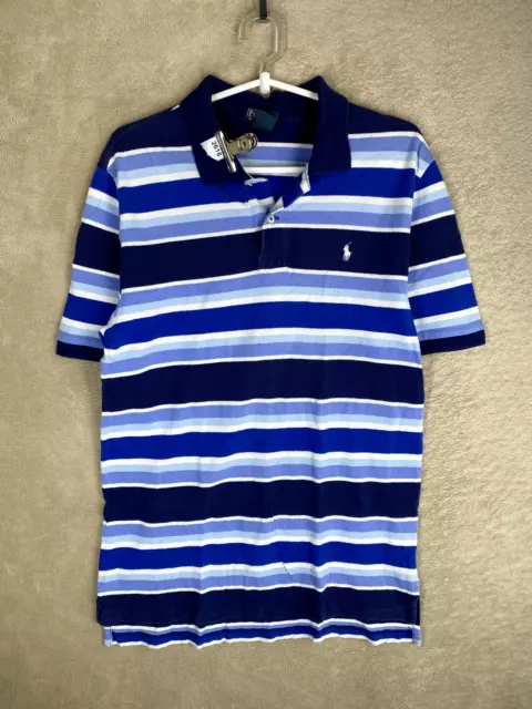 Polo Ralph Lauren Casual Formal Polo T-Shirts Top Size XL Boys Kids Blue Striped