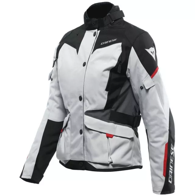 Giacca Moto Donna Dainese Tempest 3 Lady D-Dry Grigio Nero Rosso Tg 44