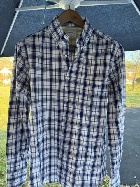 Brunello Cucinelli Plaid Cotton Button Down Shirt Size Medium