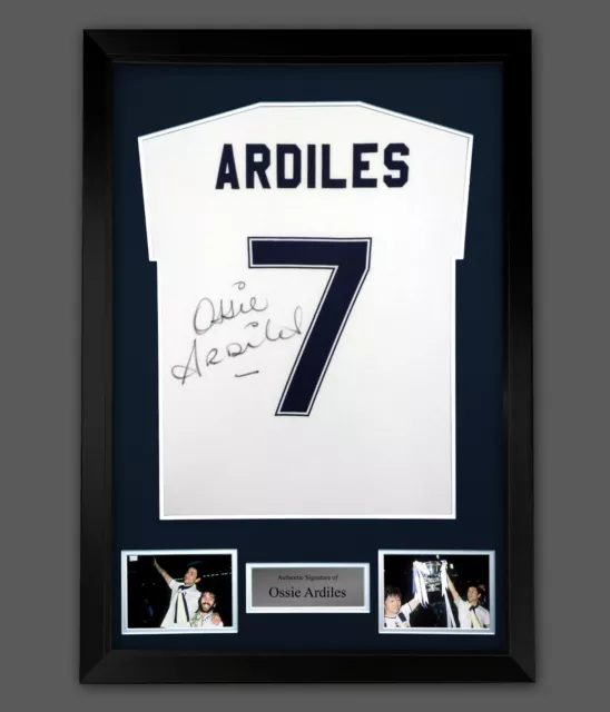 Ossie Ardiles Hand Signed White Player T-Shirt In A Framed Presentation