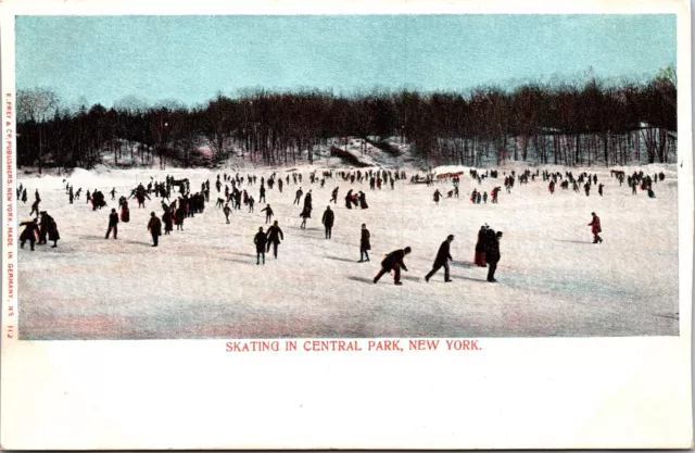 1900'S ICE SKATING Central Park New York City NYC Undivided Back ...