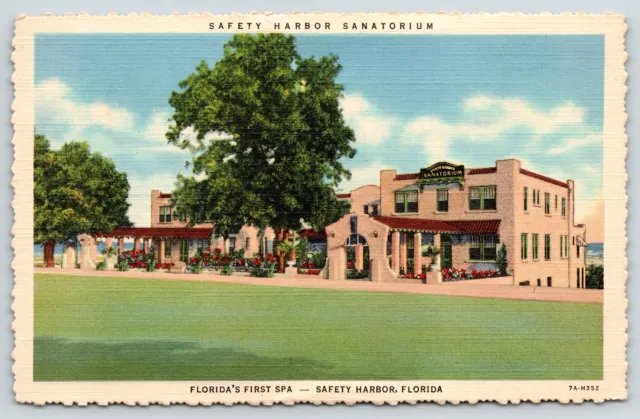 Safety Harbor Florida~Old Tampa Bay~Sanatorium & Mineral Baths~Spa~1937 Linen