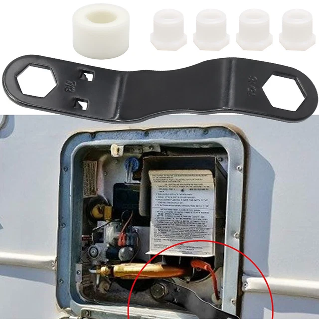 RV scaldabagno Kit tappo di scarico in plastica bianca Atwood