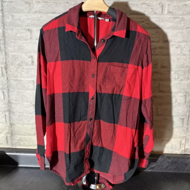 Athleta Women’s Plaid Buffalo Red & Black  Top Flannel Size Small