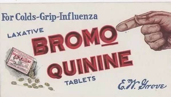 Bromo Quinine Tablets  ink blotter 1940s