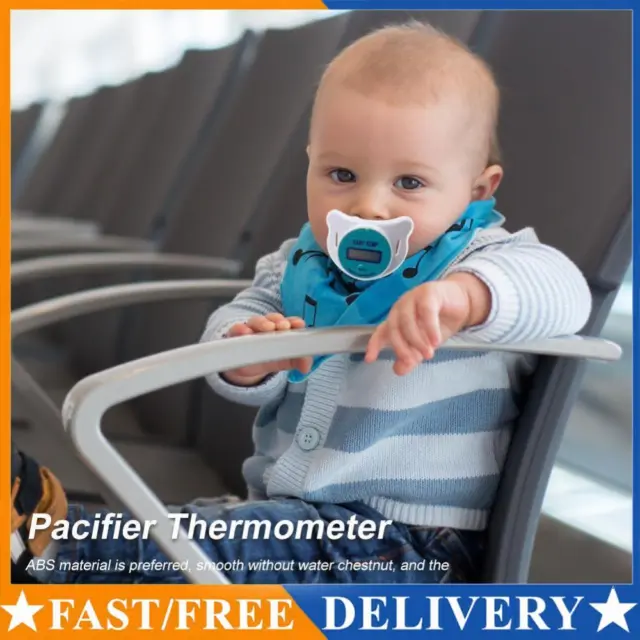 Food Grade Silica Baby Pacifier Temp Measuring Fever Alarm (Blue Celsius) AU