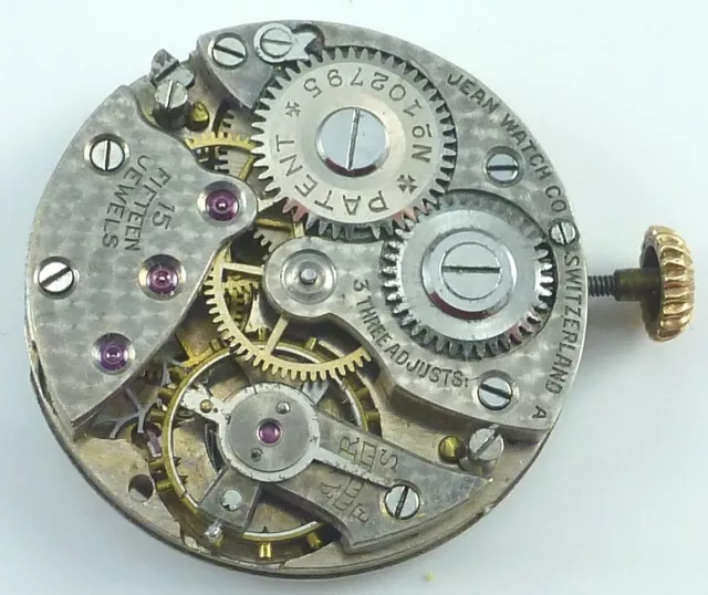 Vintage Jean Watch Co. Wristwatch Movement - Parts / Repair