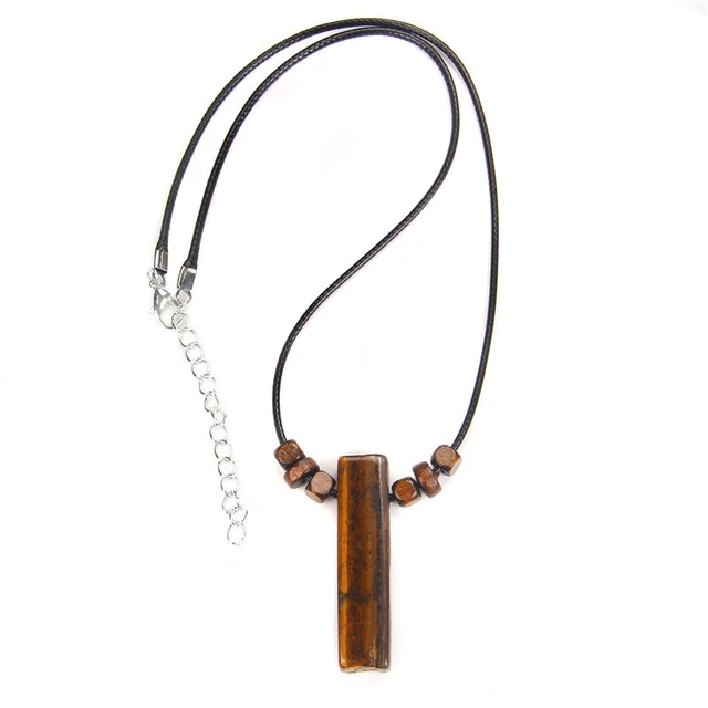 Natural Crystal Pendulum Quartz Stone Pendant Chakra Healing Gemstone Necklace