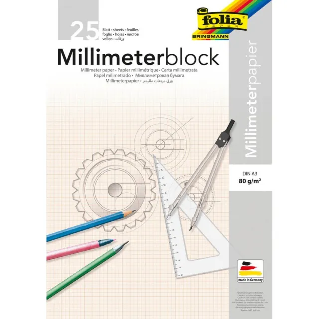 folia Millimeterblock DIN A3 Millimeter