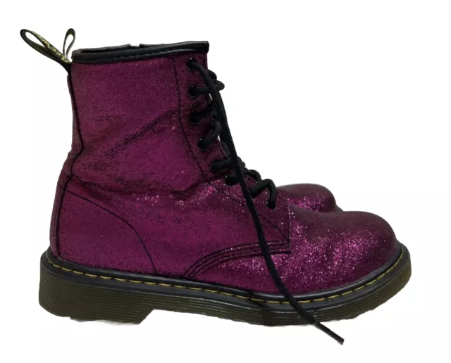DR. MARTENS DELANEY Glitter Side Zip Lace Up Combat Pink Boots Women US 6 EU 37 121.50 PicClick