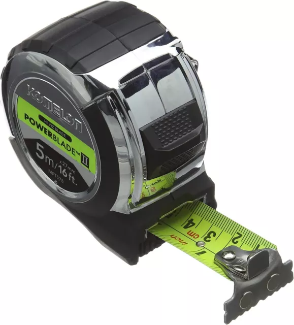 KOMELON Soft Grip 5m/16ft Or 8m/26ft PowerBlade HI VIZ Magnetic End Tape Measure