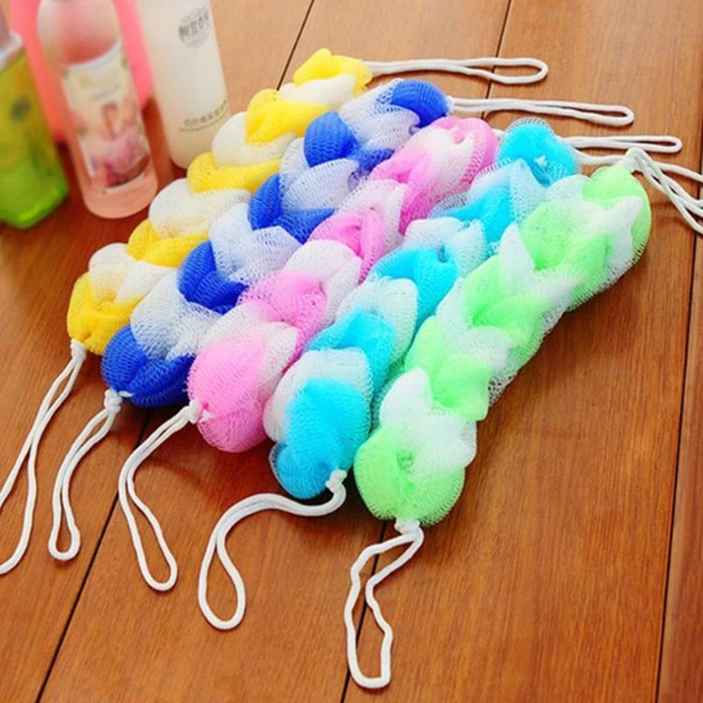 50pcs Back Scrubber Bath Shower Mesh Sponge Exfoliating Body Nylon Brush Puff