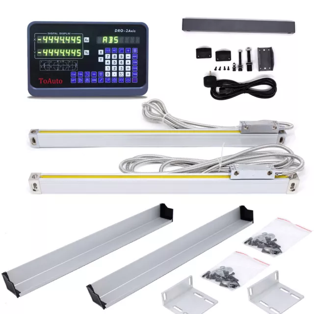 ToAuto 2/3 Achsen Digitalanzeige DRO 5μm lineare Skala Scale 100-1000mm,DE 2