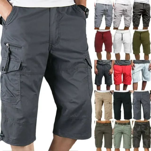 Men 3/4 Length Camouflage Cargo Shorts Pant Trousers Loose Casual Cotton  Plus Size | Wish