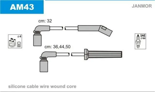 JANMOR Kit de câbles d'allumage Jeu De Câbles d'Allumage AM43 Silicone 8