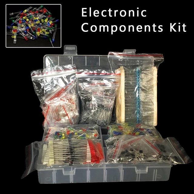 Componente elettronico diodi LED set elettroliti resistenza attrezzatura