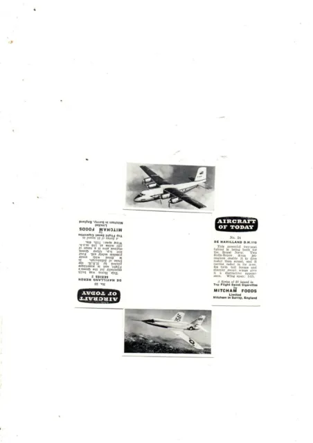 Aircraft Of Today Issued 1960 By Mitchams Foods Full Set 25 Cards Ex Cond