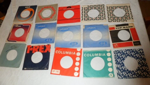 vintage 7" single sleeves mixed bundle joblot