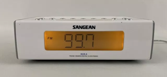 Sangean RCR-5 Digital AM/FM 2 Bands Digital Clock Radio White