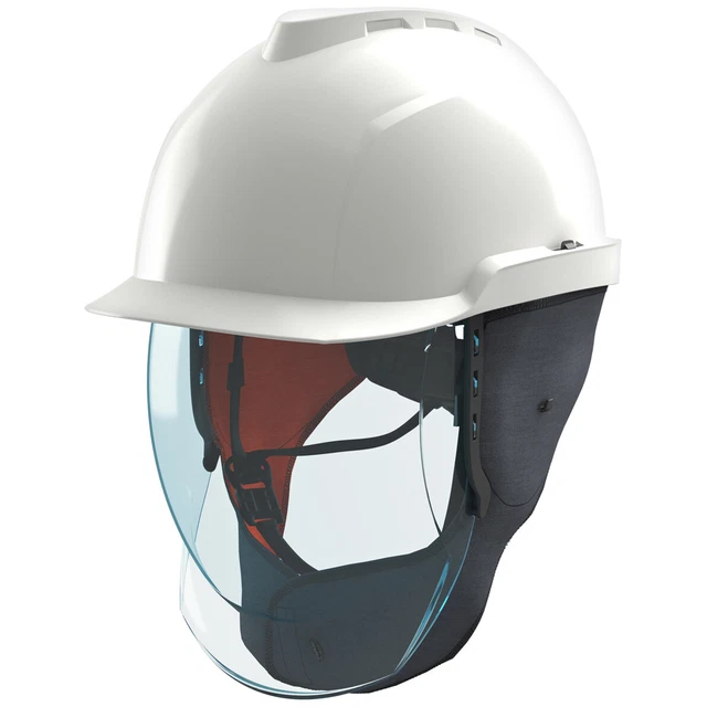 MSA V-Gard 950 Schutz-Helm Elektriker-Bauhelm + Scudi Ruota Rotary E Paraorecchi