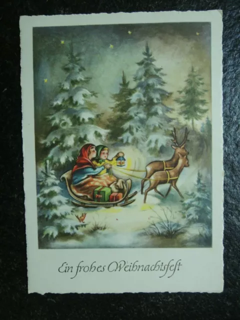 Alte AK , Mutter mit Kind und Schlitten , Ein frohes Weihnachtsfest , (B506)