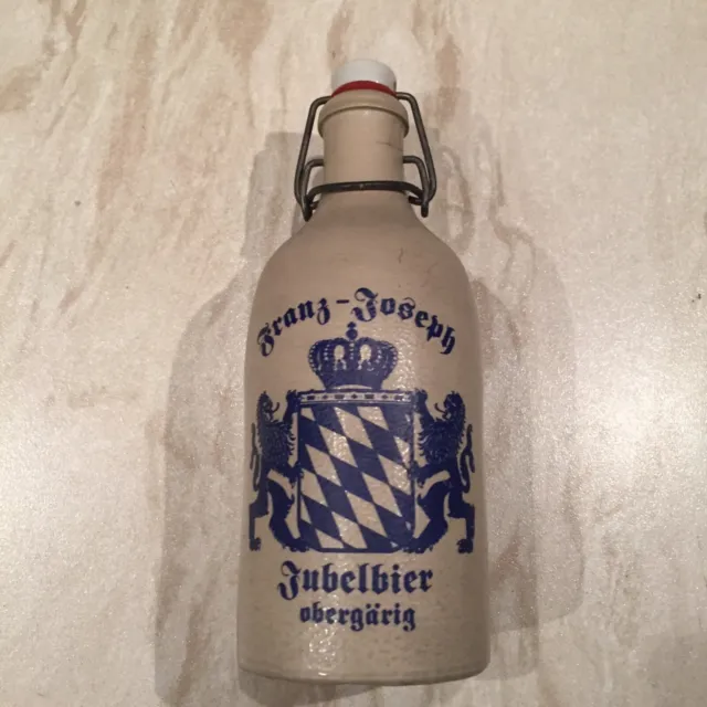 Steingutflasche  „Franz Josef Jubelbier“  0,5l  leer